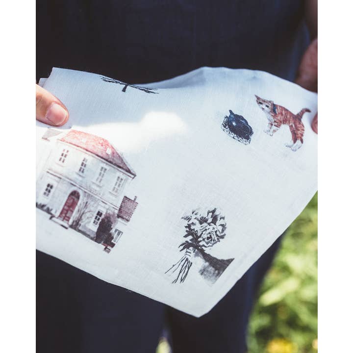 Fog Linen Work - Wholesale Handkerchief - Women's - M.Ogihara Handkerchief Living With Cats