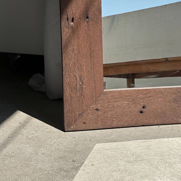 Office Objets - Wholesale Wall Mirror - Mirror with exotic brutalist old iron wood frame H:139cm37