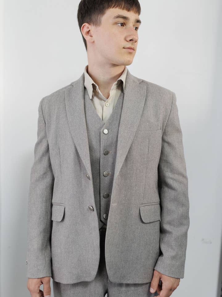 Samarinda jacquard linen blazer for wholesale by VIL'NI