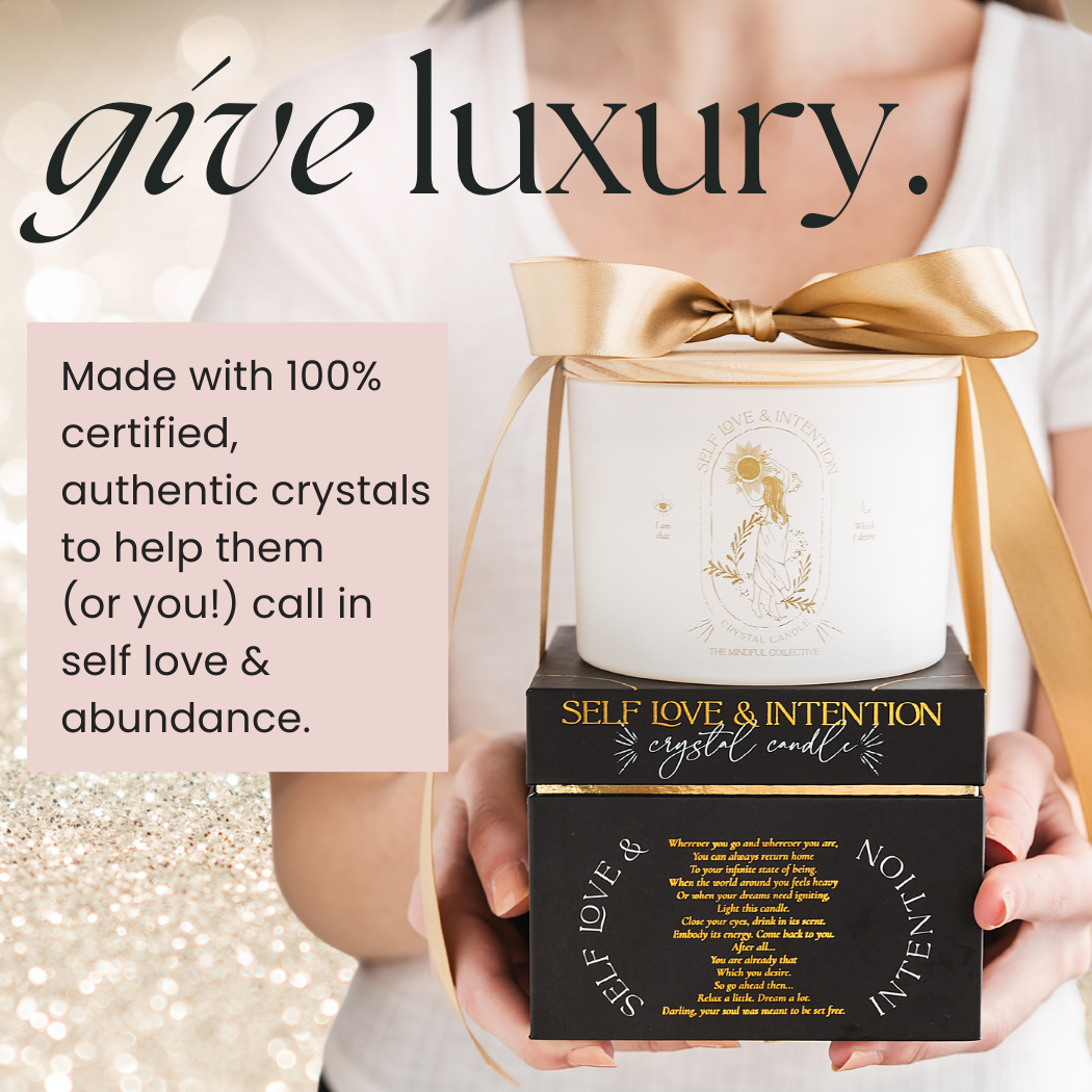 THE MINDFUL COLLECTIVE - Wholesale Jar/Filled Candle - Self Love & Intention Crystal Candle8