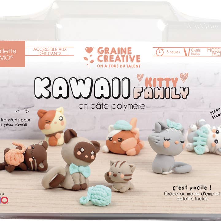Graine Créative - Wholesale DIY Craft Kit - FIMO KAWAII KITTY FAMILY CASE1