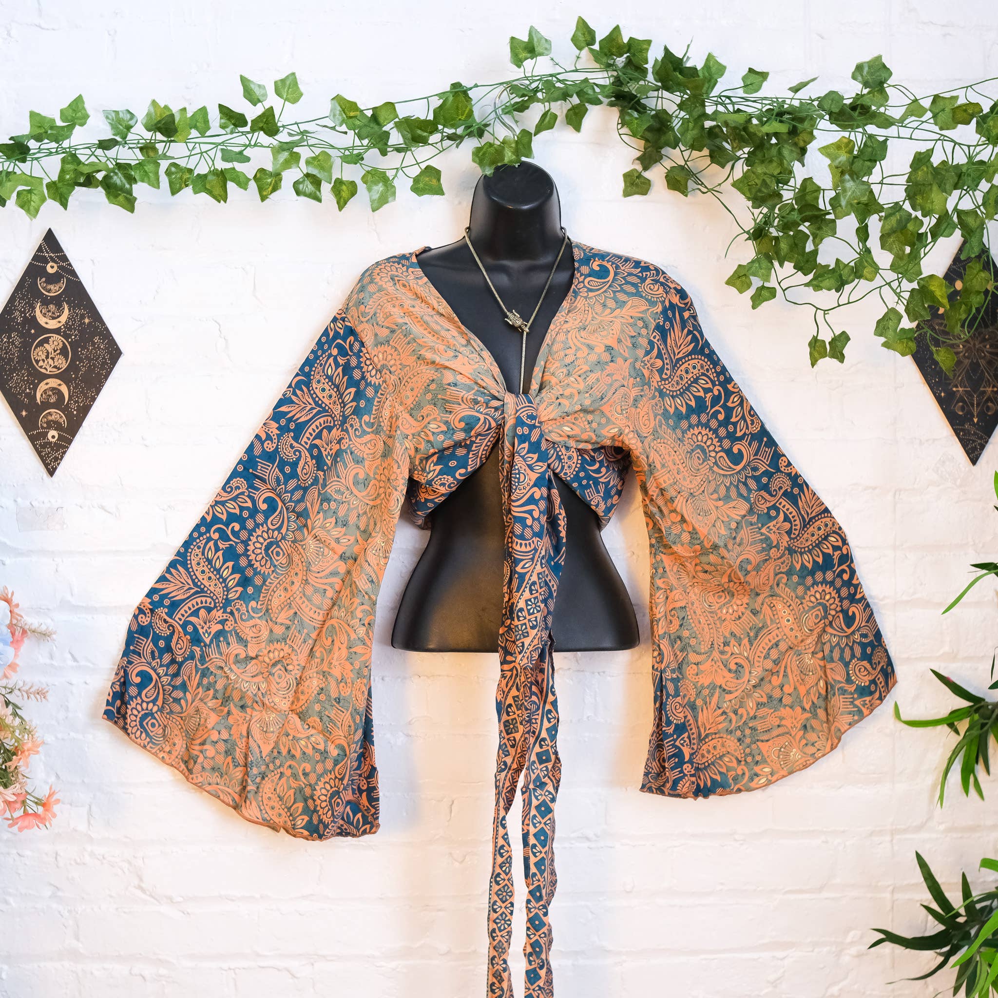 Karma Nepal Crafts - Wholesale Blouse - Women's - Bohemian  Style Bell Sleeve Wrap Top 9