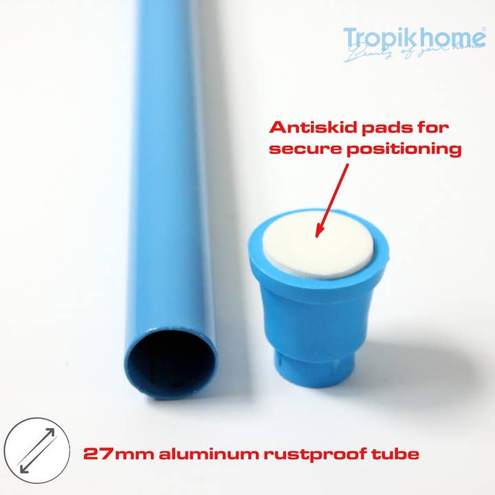 TROPIK HOME - Wholesale Bathroom accessory set - Spring Tension Shower Rail, Blue 70-110cm1