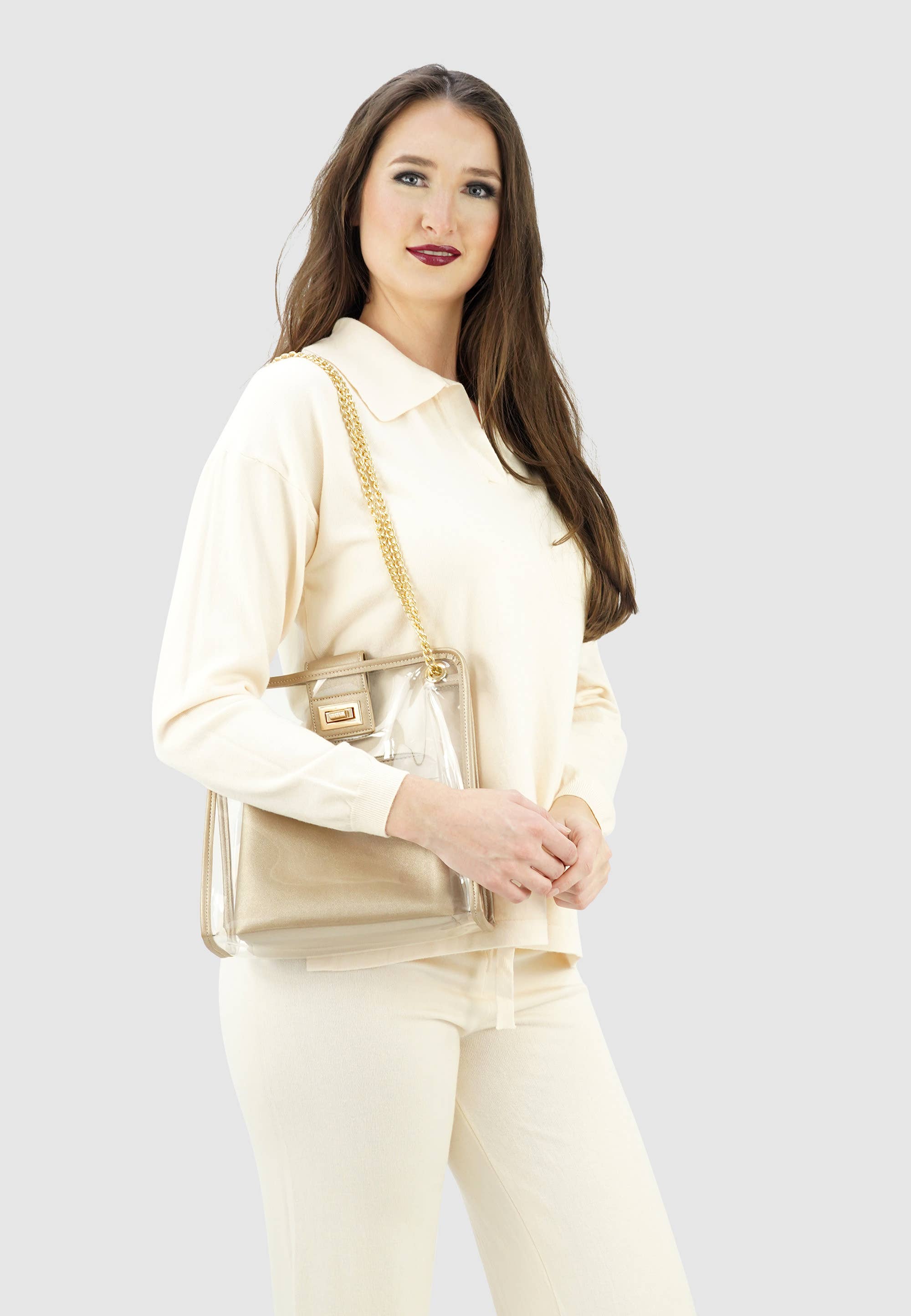 HJS – Großhandel Schultertasche – Damen – Schultertasche 'NAPA' - Aus transparentem Material1