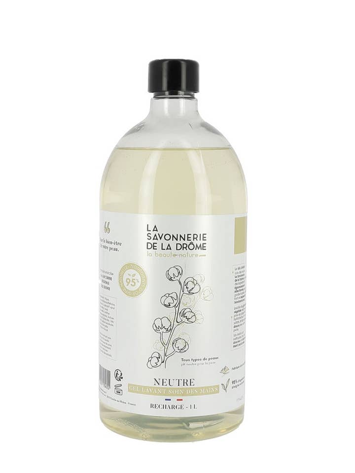 Refill Care Hand Wash Gel Neutral Scent 1L for wholesale by La Savonnerie de la Drôme