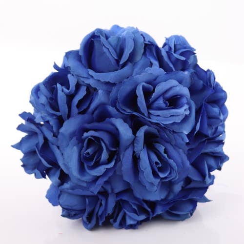 Larksilk - Wholesale Artificial Flowers - Royal Blue Silk Rose Picks | 50 Pack - 8In X 3In.