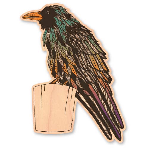 Morris Magnets - Wholesale Sticker - Mini Wood Sticker - Raven