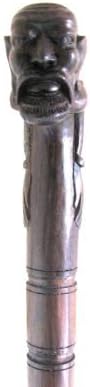 OMA - Eclectic Home - Wholesale Decorative Tabletop Object - Wise Man Decorative Walking Stick Wood Carved Cane - 38"3