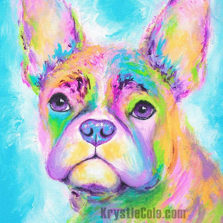 Krystle Cole Fine Art - Wholesale Art Print - Rainbow French Bulldog Frenchie Art Print
