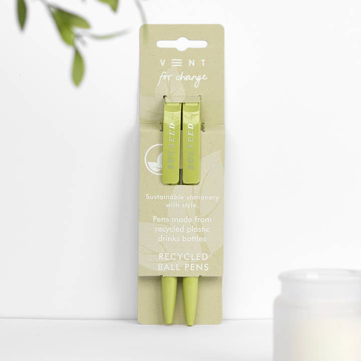 VENT for Change - Vente Stylos - Bouteille de boissons recyclée Pens - Sucseed Kiwi0