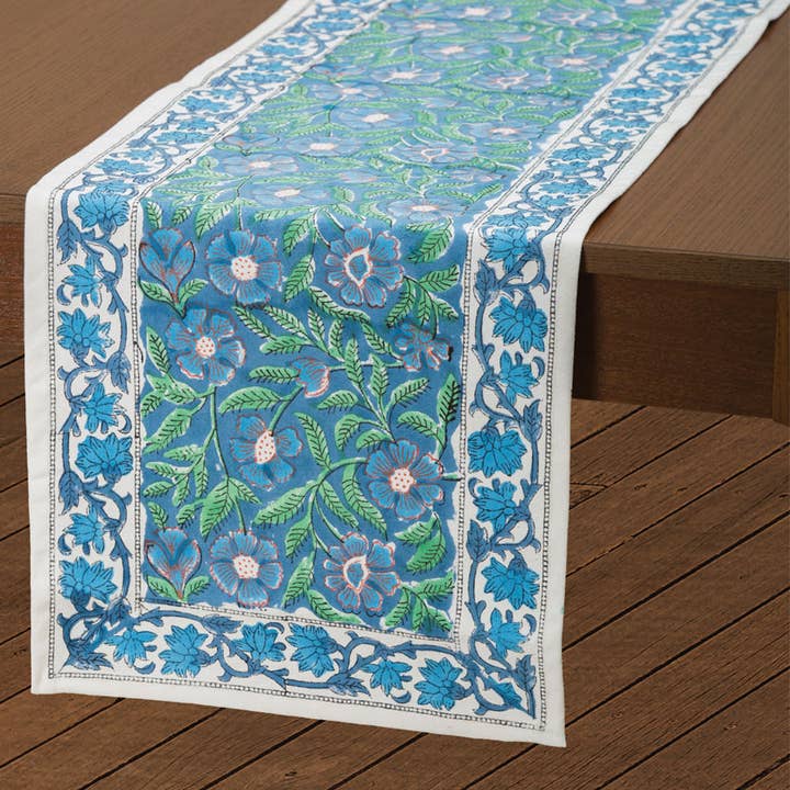 Sevya Handmade - Wholesale Table Runner - Sage & Blue Table Runner5