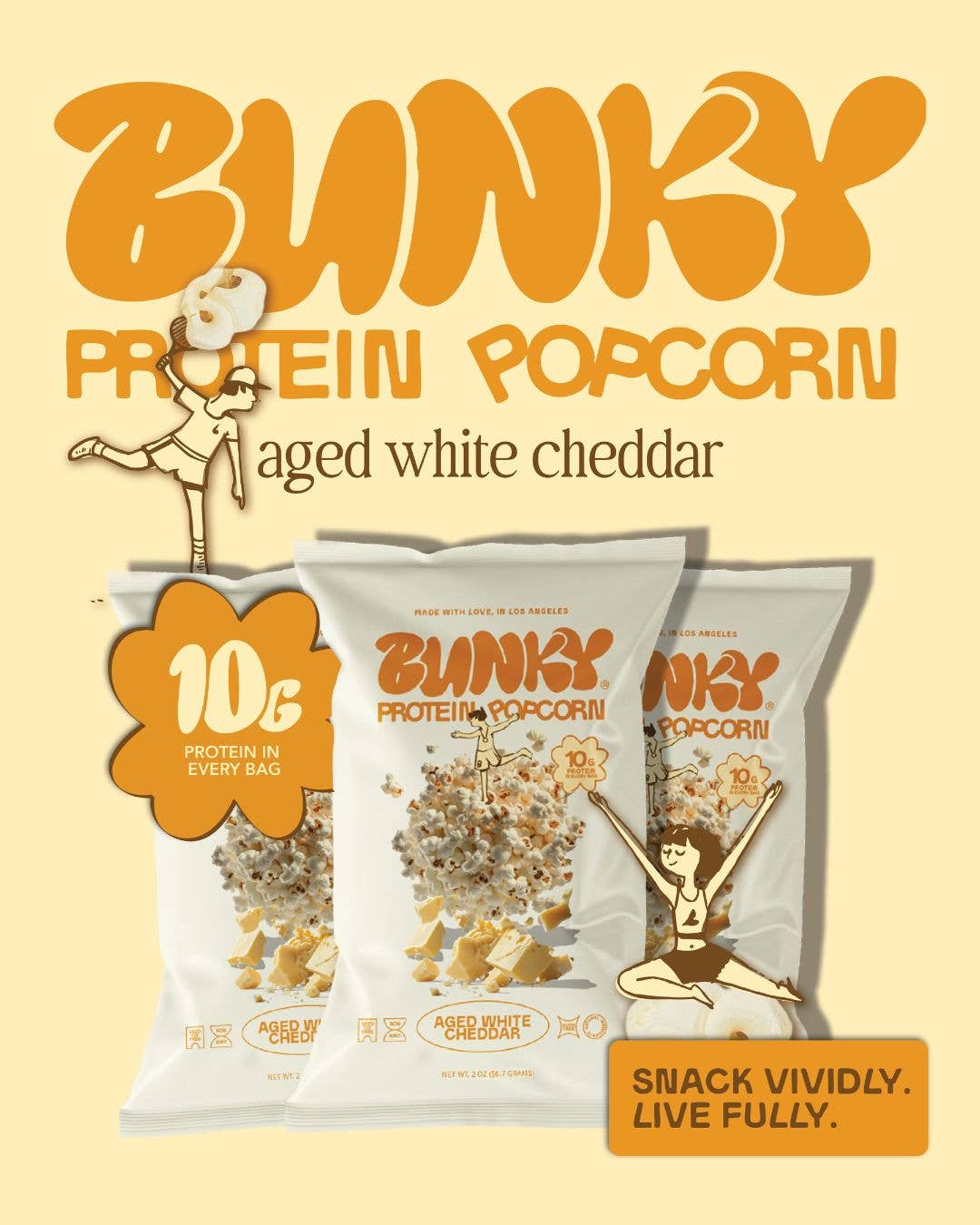 BUNKY - Wholesale Popcorn - Aged White Cheddar | Protein Popcorn2