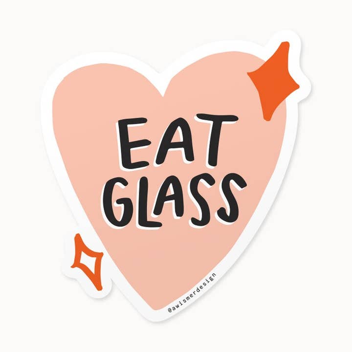 Eat Glass Vinyl klistermärke för wholesale av Hello Doodle