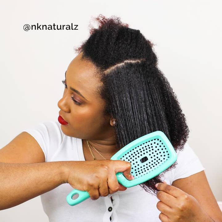 CurlKeeper - Wholesale Hair Brush/Comb - Flexy Brush (Grey & Turquiose)