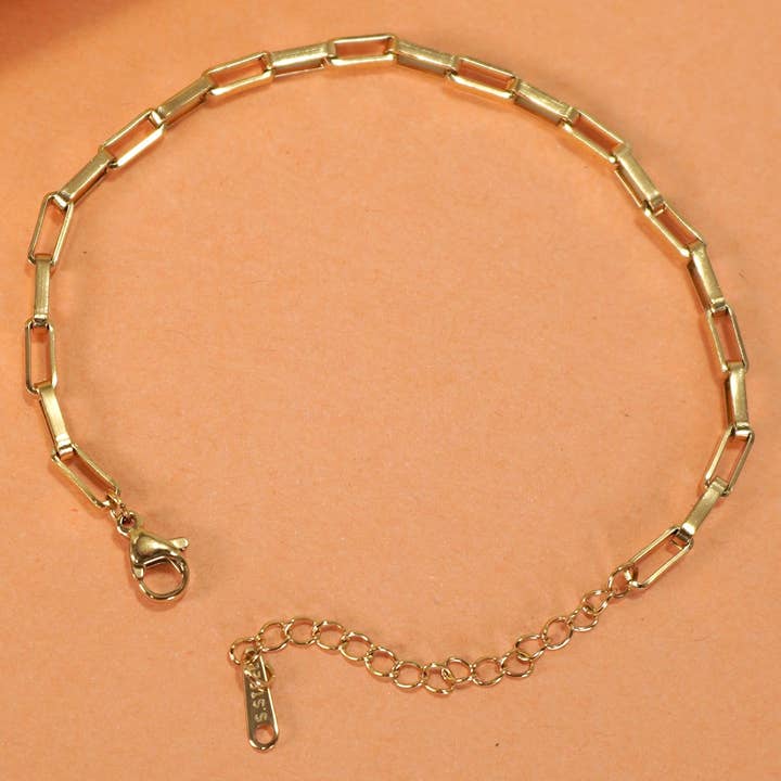 JOSSLYN by wall to wall - Wholesale Link & Chain Bracelet - 18K STAINLESS STEEL BRACELET FOR CHARMS | 40CB123