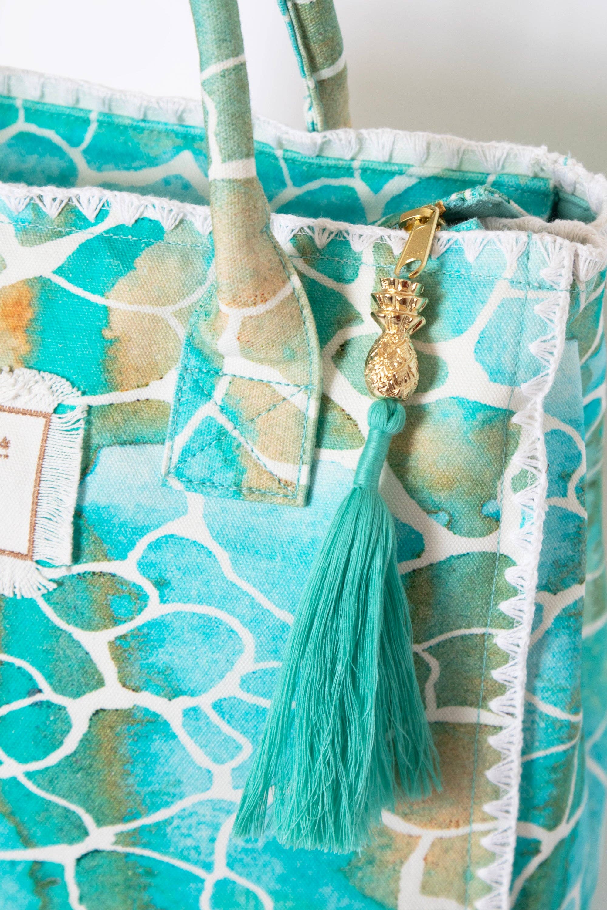 Sophia Alexia - Wholesale Beach Bag - AQUA PEBBLES BARBADOS BEACH BAG4