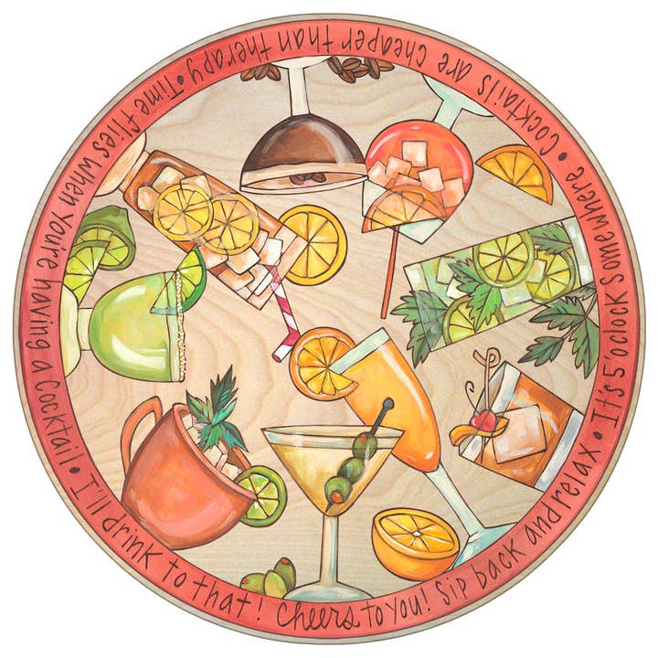 "Happy Hour" Lazy Susan for wholesale by Sticks