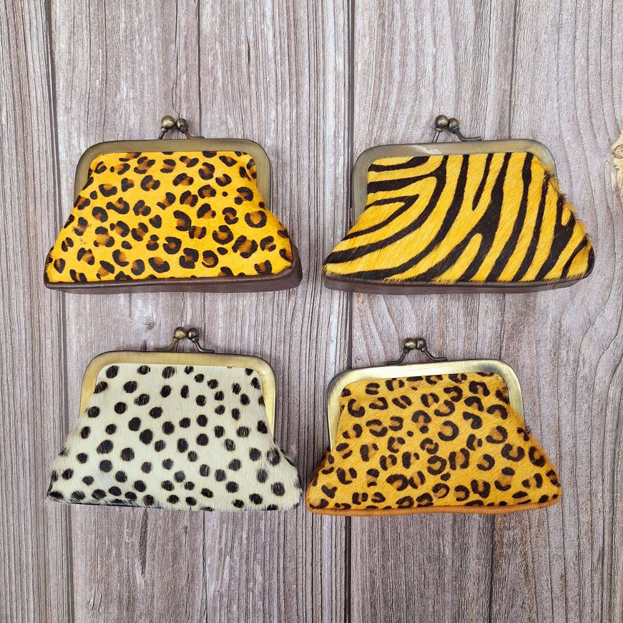 Hecho a mano - Vendita all'ingrosso Portamonete - Donna - Portafoglio grande con stampa animalier e chiusura metallica2