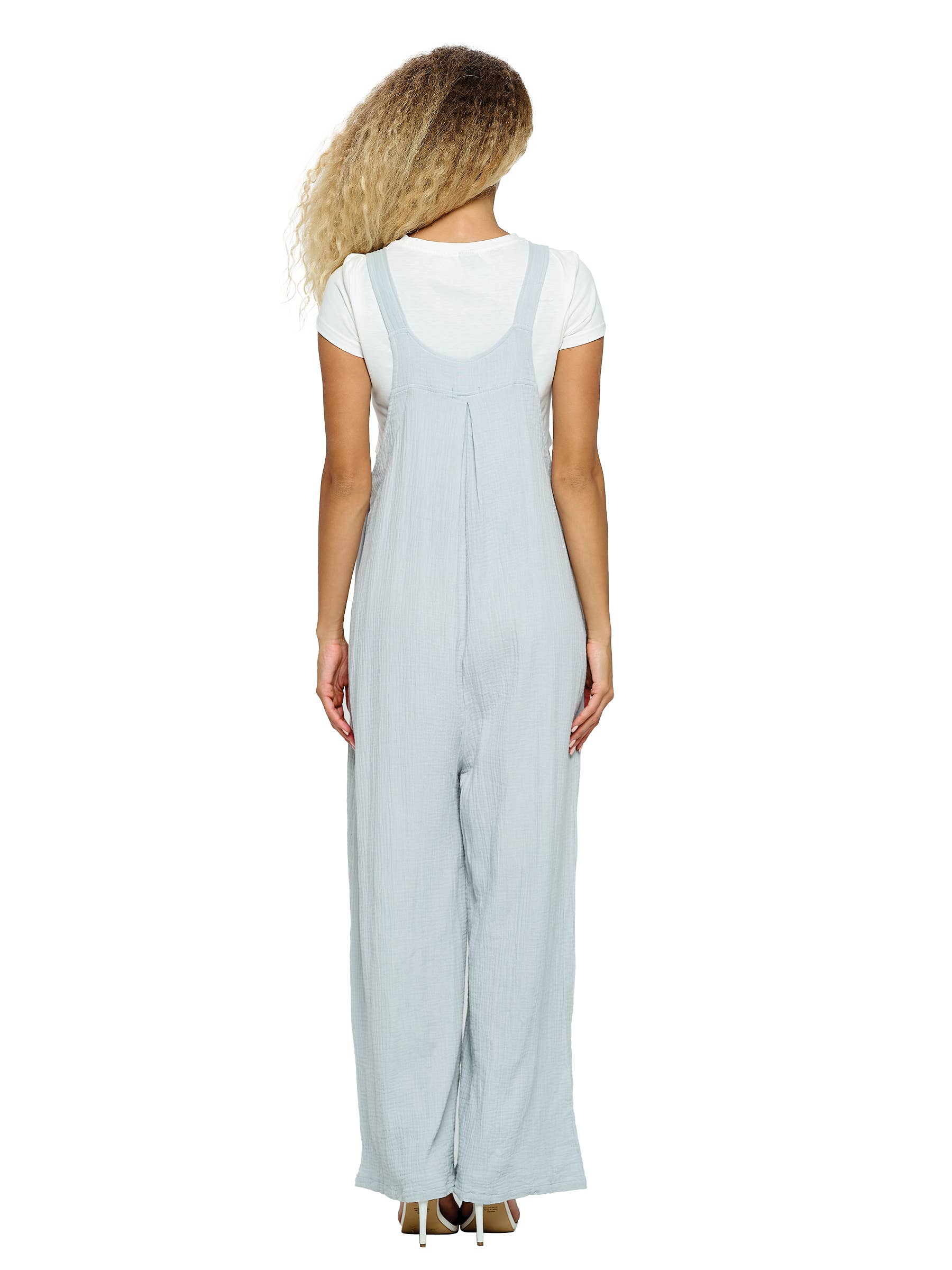 Yak & Yeti – Engroshandel Overalls - Dame – UDSALG Overordnet Boho Casual Krøllet Bomuld (Reg. $22)7