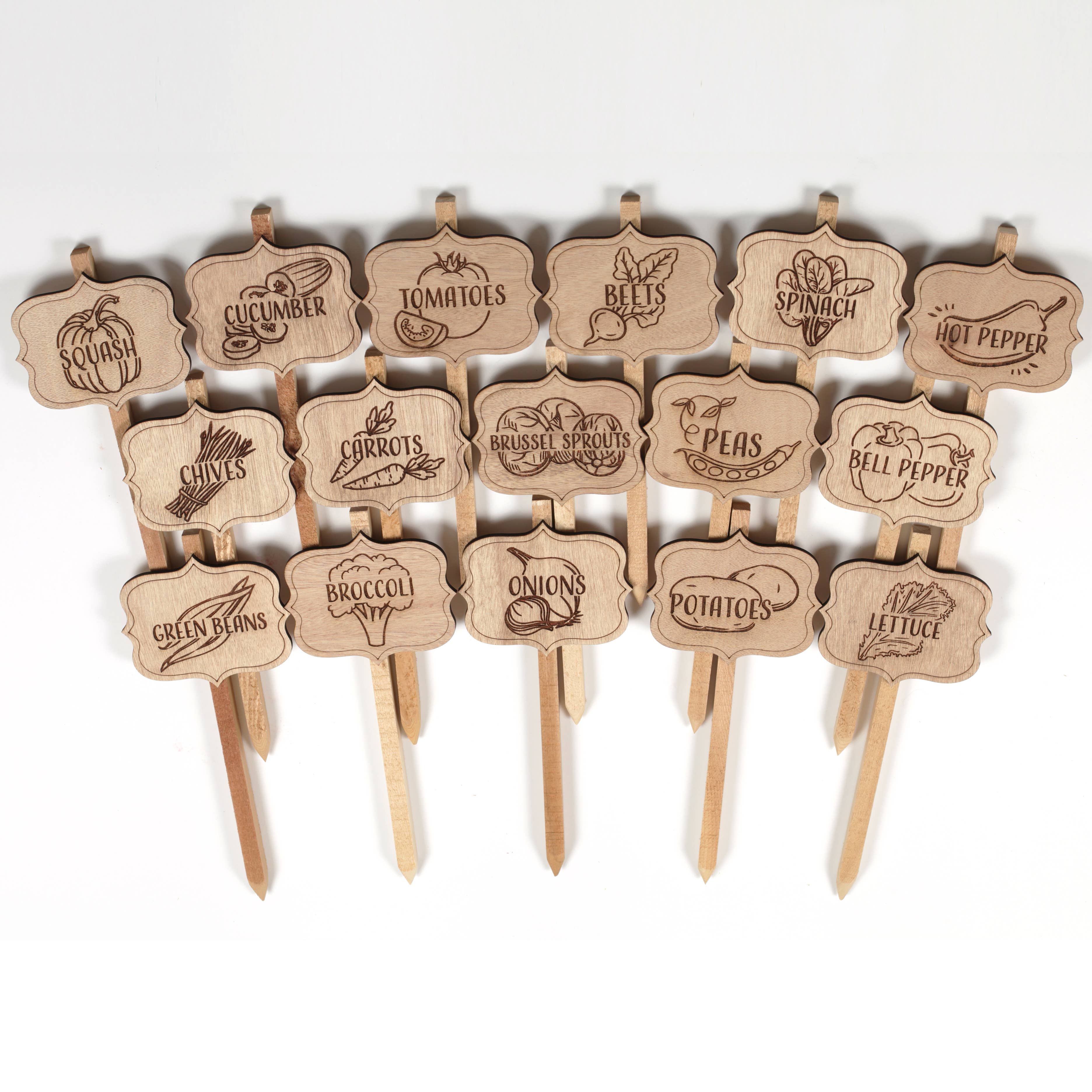 Works of Heart - Wholesale Garden/Lawn Stake - Vegetable Wood Garden Markers17