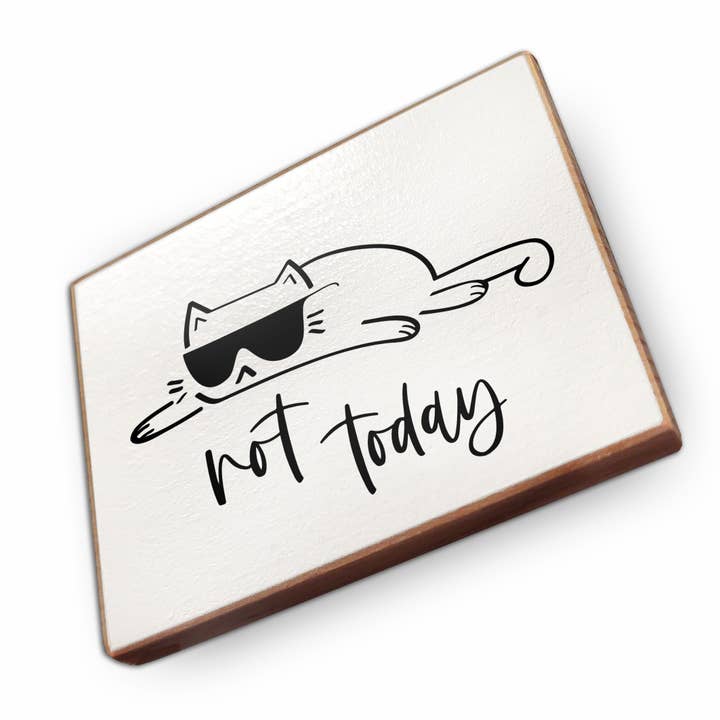 Kylskåpsmagnet i bokträ - Inte idag för wholesale av wammi