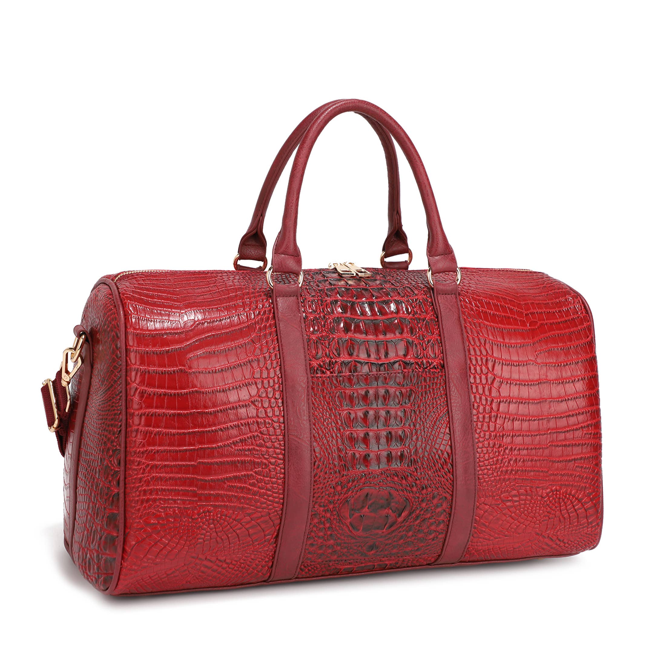 KAYLA+AVA - Wholesale Duffel- en weekendtas - Dames - DUFFLETAS MET TROLLEYMOUW IN KROKOMATERIAAL3