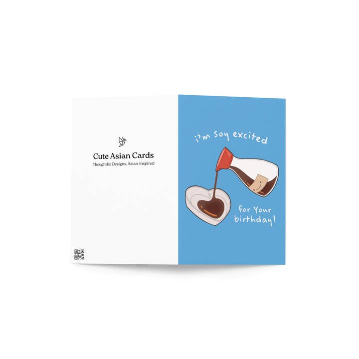 Cute Asian Cards - Wholesale Birthday Card - Soy Excited Cute Birthday Cards | Asian Sauce Food Snacks Greeting3