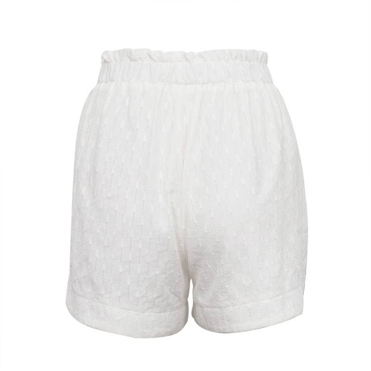 White Jacquard Weave Waisted Kimono Two Piece Set for wholesale on Faire4