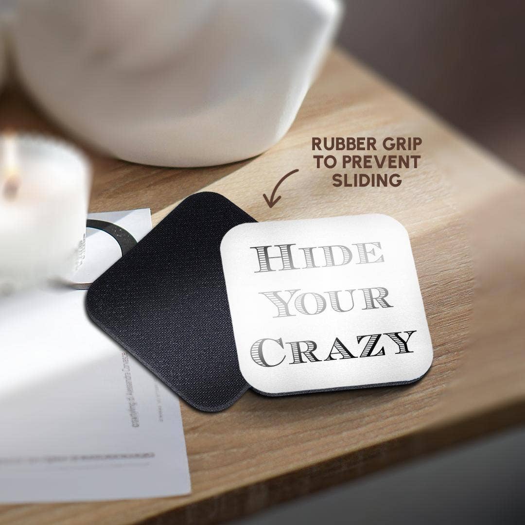 3dRose - Wholesale Coasters - 3dRose, Image Of Hide Your Crazy, Coaster10