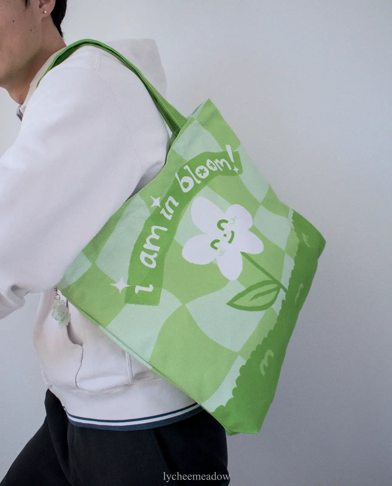 Lycheemeadow - Wholesale Tote Bag - Women's - I Am In Bloom Cloth Totebag w/ Inner Zipper Pouch11