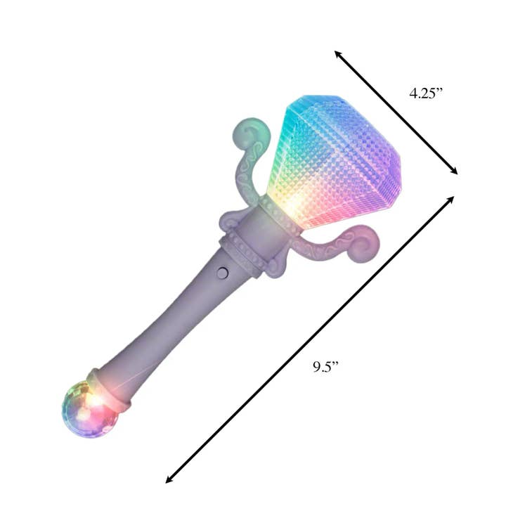 Blinkee.com, LLC - Wholesale Light-Up Toy - Kids & Baby - Diamond Jewel Scepter Wand with Color Changing Crystal Ball