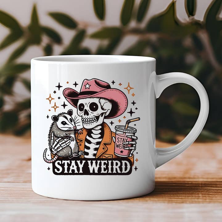 Sister Ray - Wholesale Coffee Mug - Stay Weird Skeleton Meme 11 oz Coffee Mug