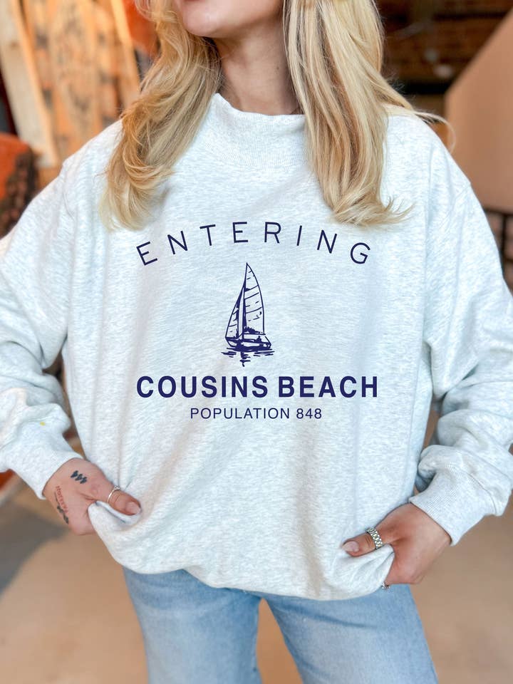 Cousins Beach Mock Neck Sweatshirt for wholesale by Girl Tribe Co