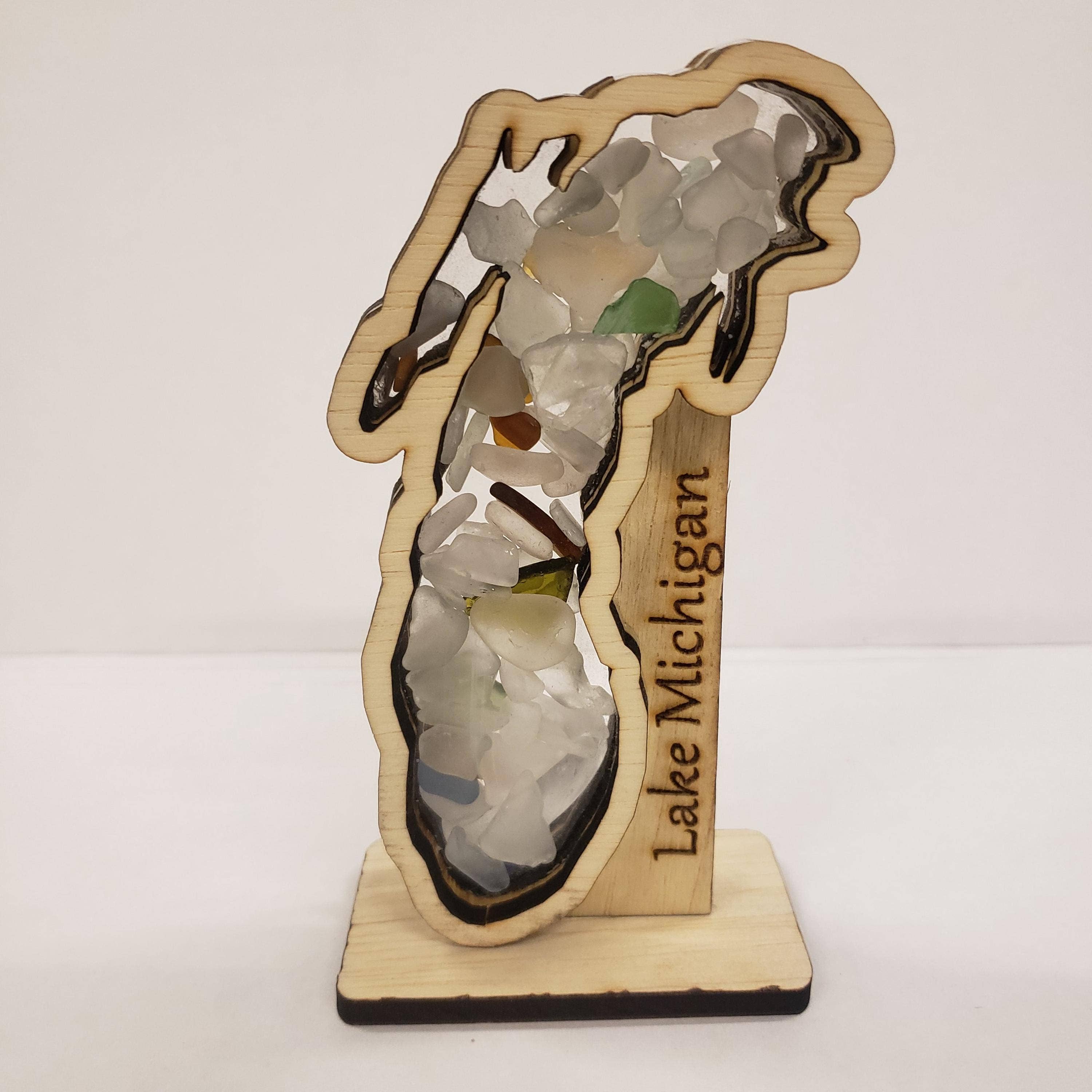 Sea Glass Displays – Engroshandel Pyntekasse – Shadowbox-display med søglas fra Lake Michigan i 4 varianter3
