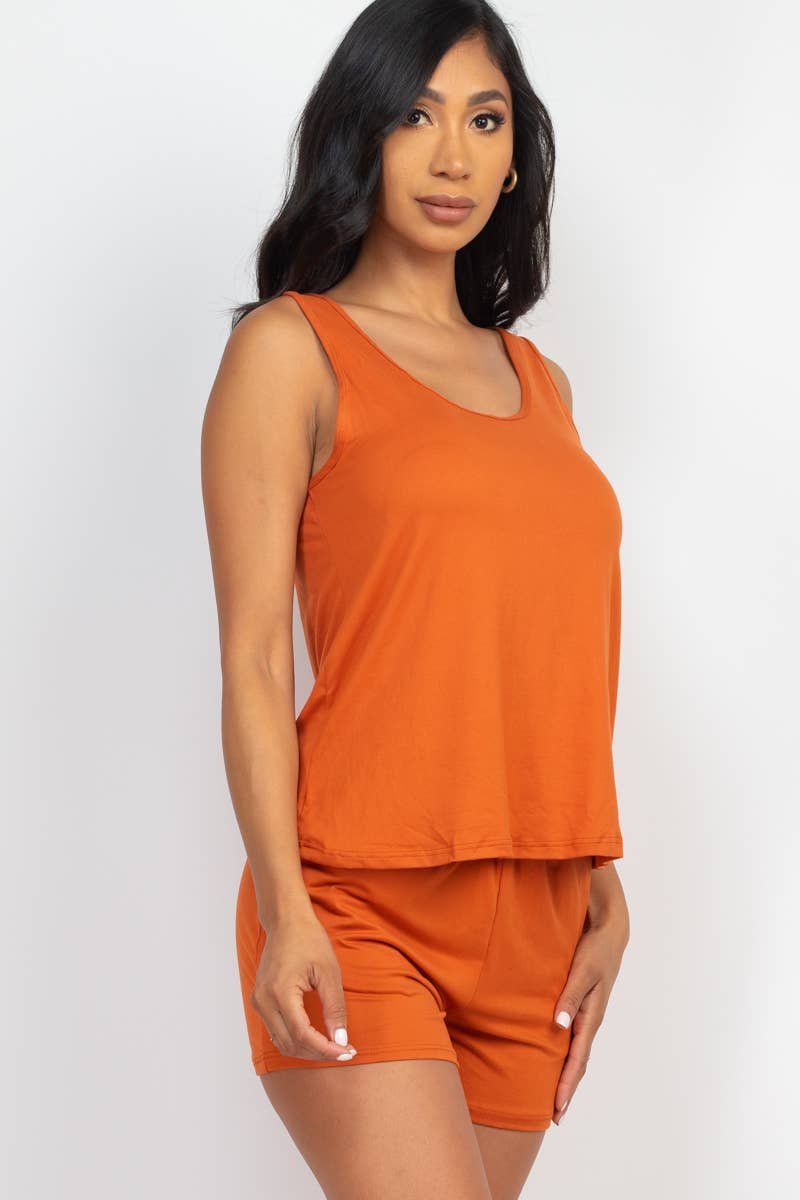 CAPELLA APPAREL – Großhandel Loungewear-Set – Damen – Bequeles Trägershirt & Shorts Set27