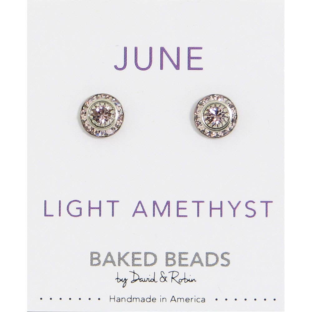 Baked Beads - Wholesale Stud/Post Earrings - Crystal Disc Birthstone5