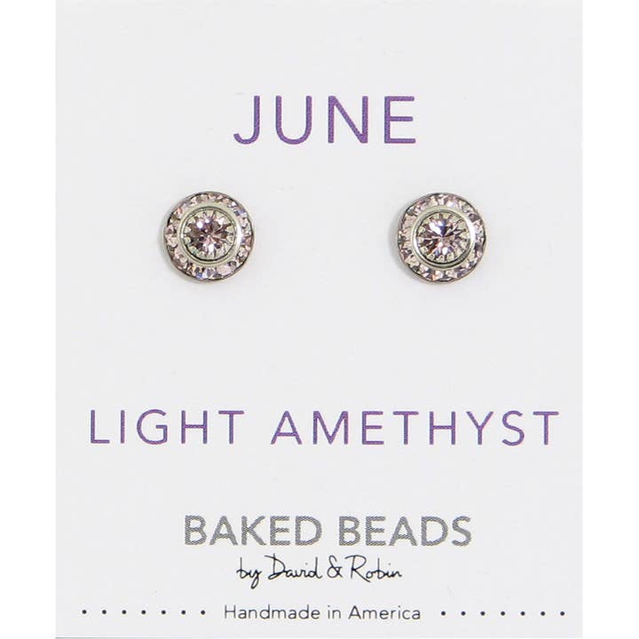 Baked Beads - Wholesale Stud/Post Earrings - Crystal Disc Birthstone5