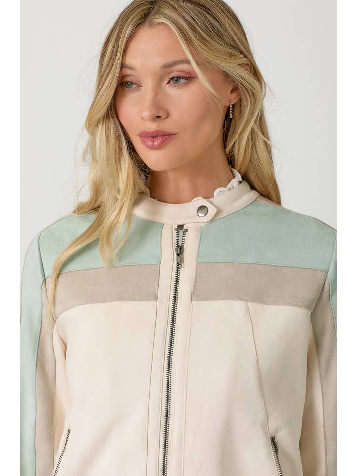 Mystree – wholesale Jacket – Women's – 60861 Color Blocked Moto Jacket39