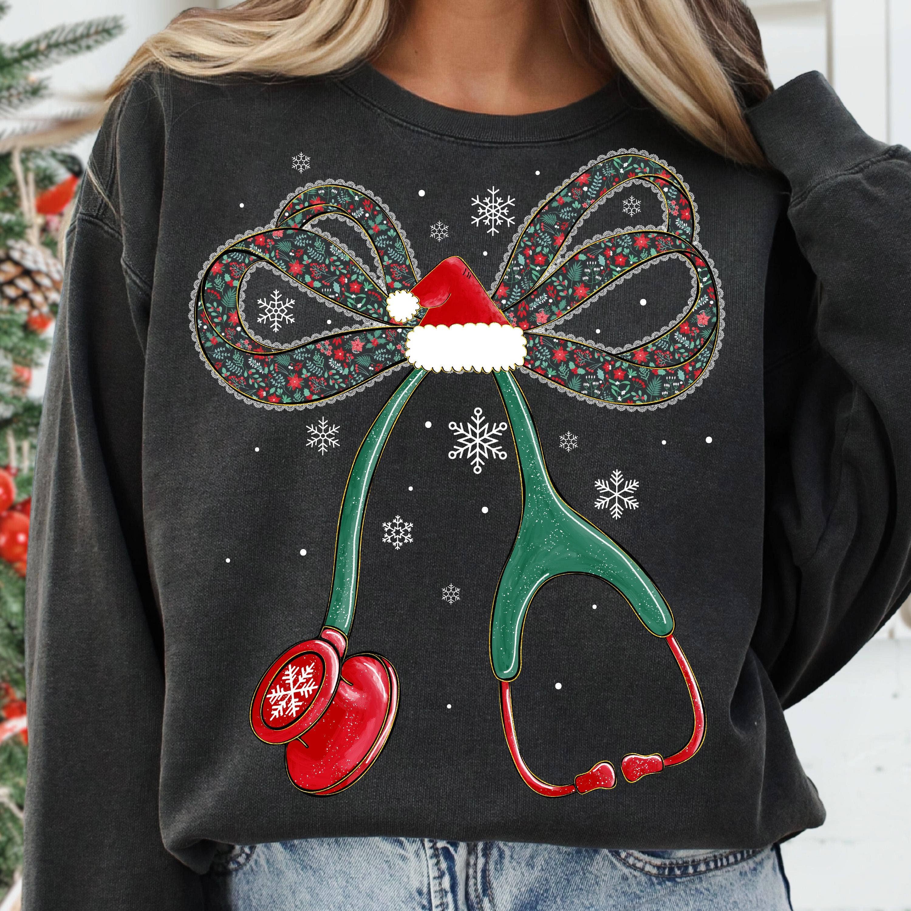 Glaime – wholesale T-shirt med logga - Dam – Comfort Colors Stetoskop Jul Sjuksköterska T-shirt, Jul3