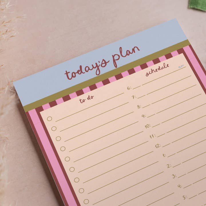 Daily Planner Pad A5 | Berry Stripe for wholesale by Good Tuesday (Once Upon a Tuesday)