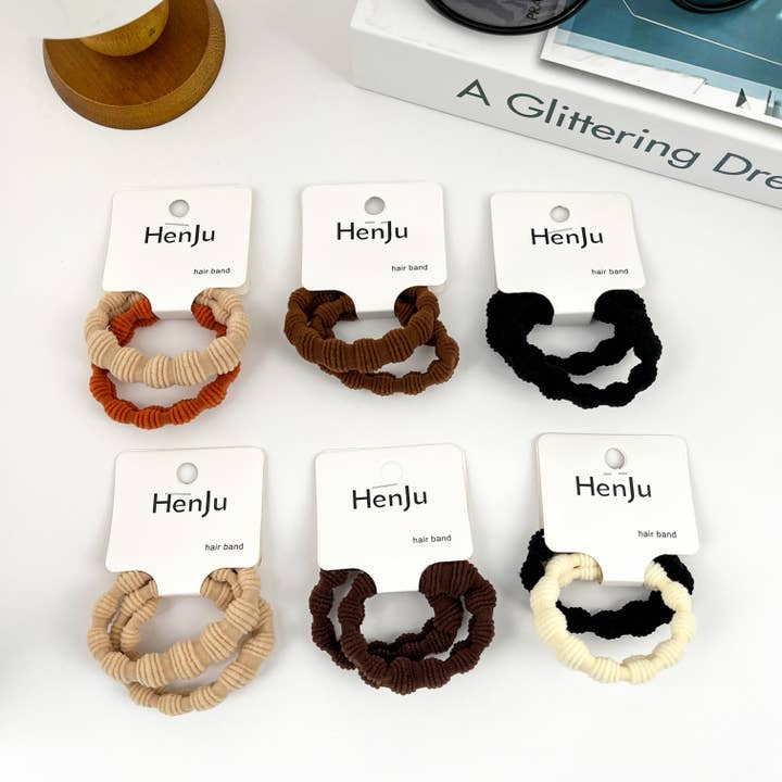 Ensemble d'élastiques à cheveux antidérapants à rayures foncées, 2 pièces pour la vente par SoapElenGlen