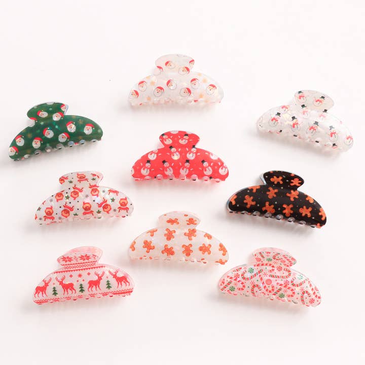 SoapElenGlen – wholesale Hair clip – Women’s – Christmas Themed Print Hair Clip, Festive Hair Accessories10