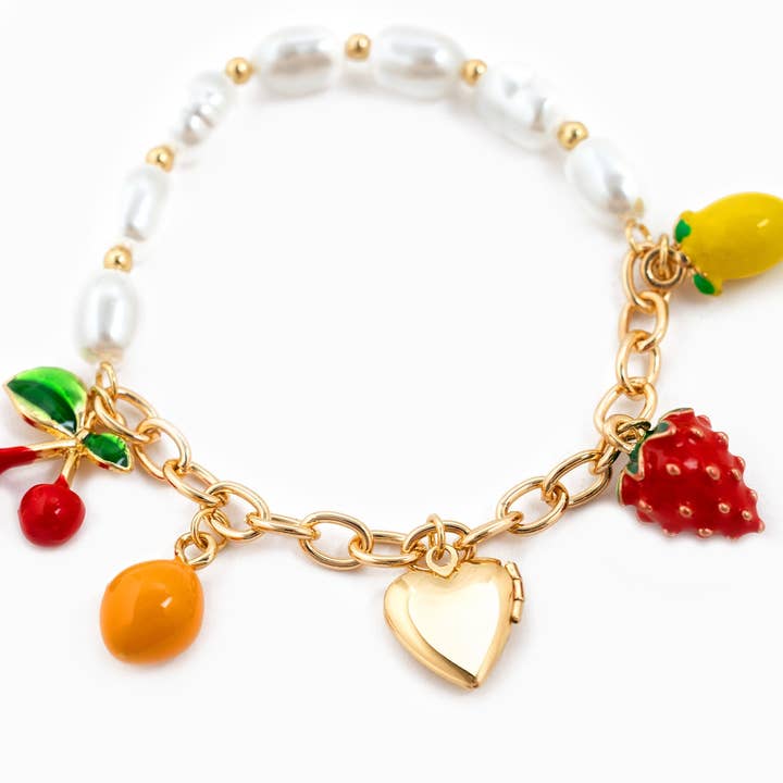 Sessori - Wholesale Charm/Dangle Bracelet - Fruit Charm Locket Half Chain Bracelet