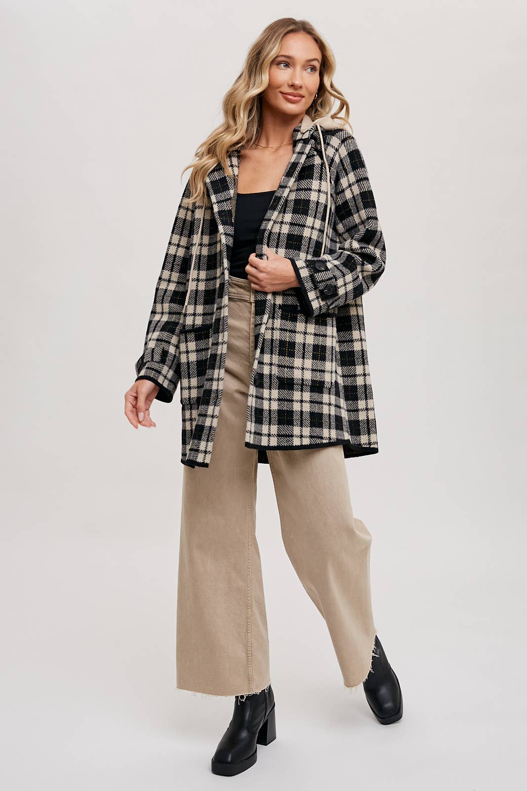 Bluivy - Wholesale Jacket - Women's - PLAID HOODIE JACKET19