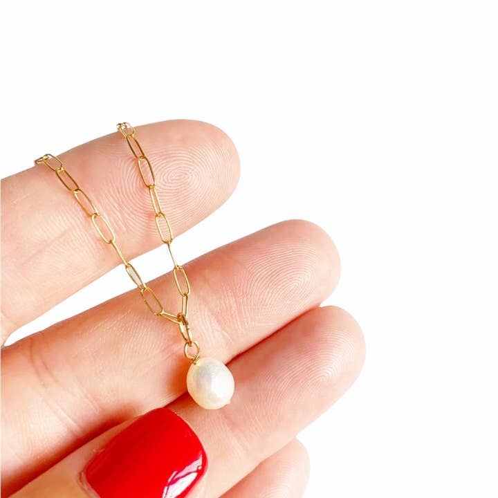 True by Kristy Jewelry - Wholesale Pendant/Charm Necklace - Baroque Pearl Necklace Gold Filled1