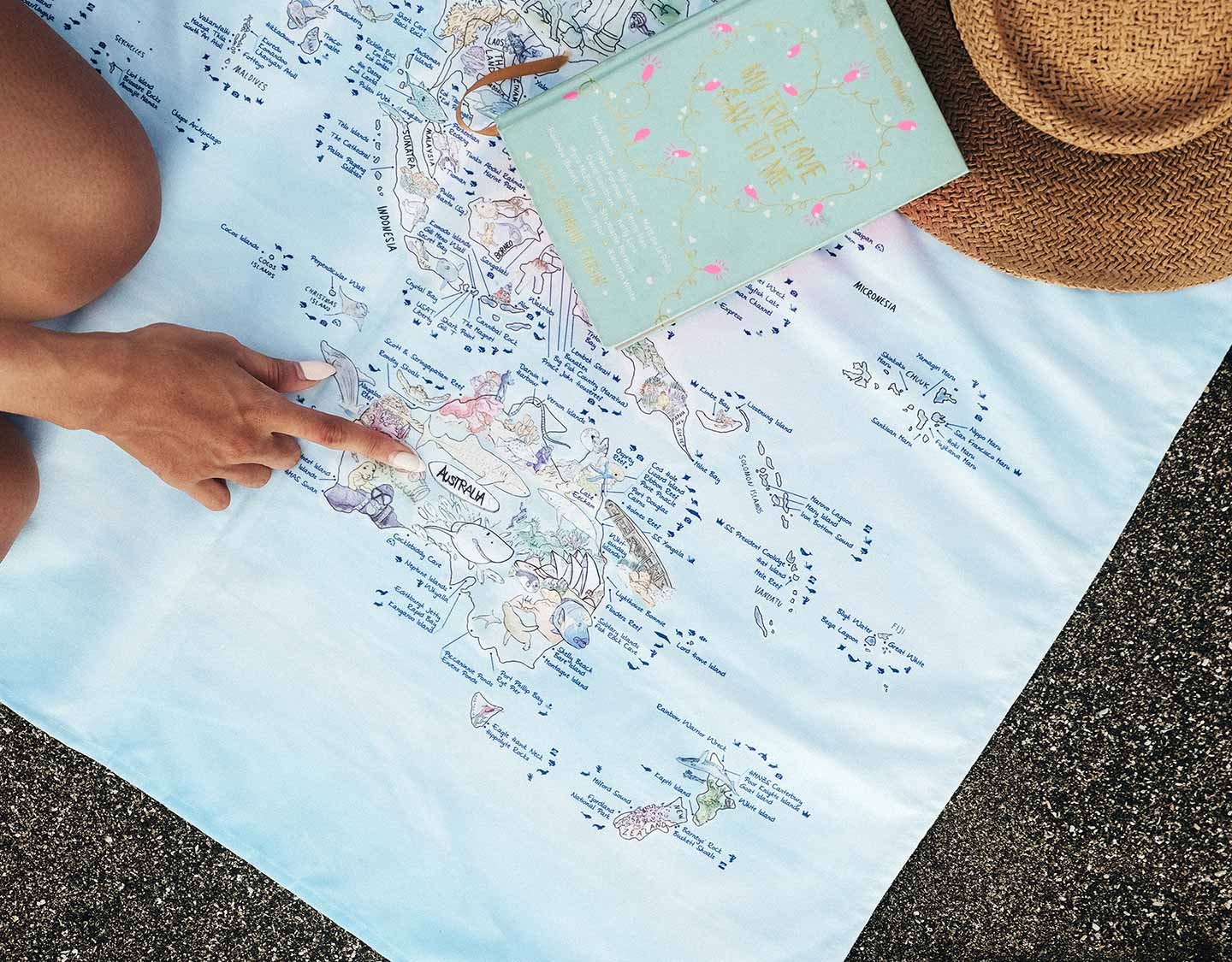 Awesome Maps - Wholesale Beach Towel - Dive Map Towel | 500 Dive Spots on a Beach Towel5