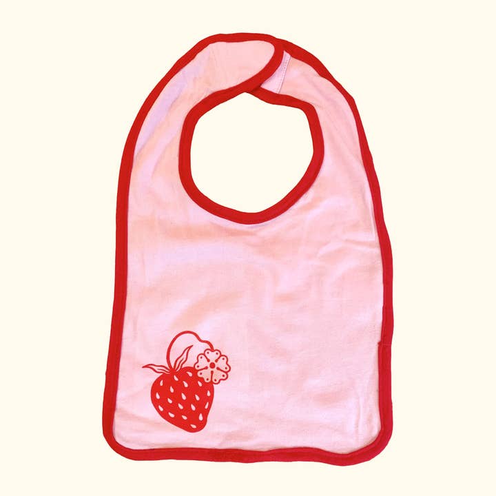 STRAWBERRY BABY BIB for wholesale by Anna Montagne Studio