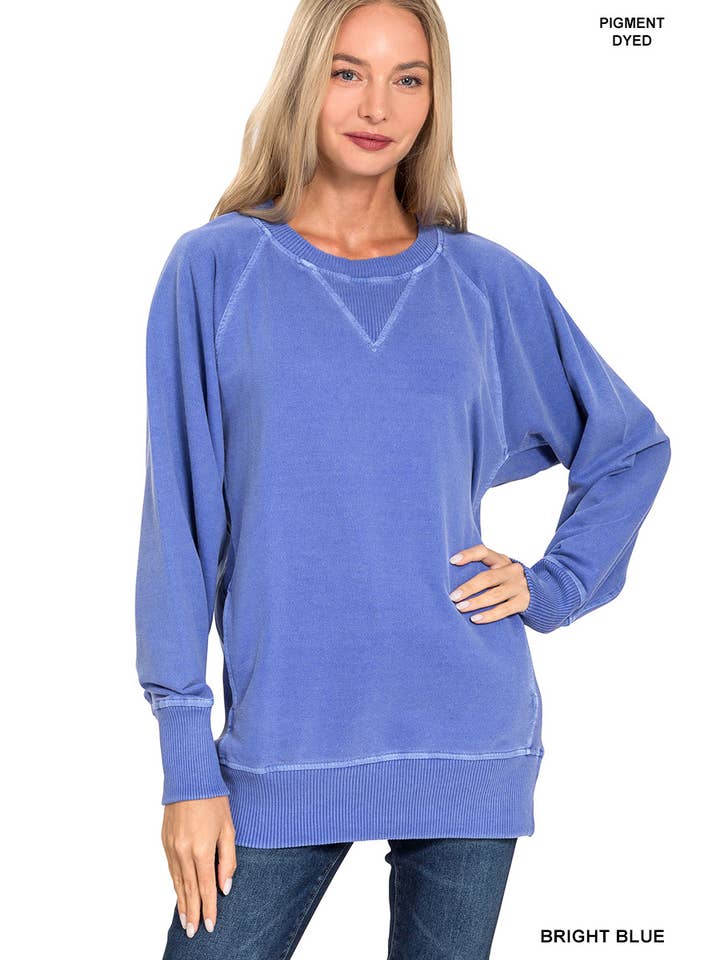 Vanilla Monkey - Vendita all'ingrosso Felpa - Donna - Pullover French Terry tinto a pigmento con tasche15