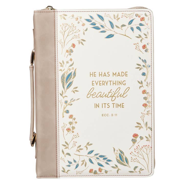 Christian Art Gifts - Wholesale Bible Cover - Bible Cover Fashion Cream Everything Beautiful Ecc. 3:11
