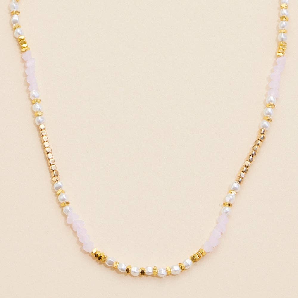 Frem – wholesale Beaded/pearl necklace – Glass Pearl & Metal Beaded Necklace4